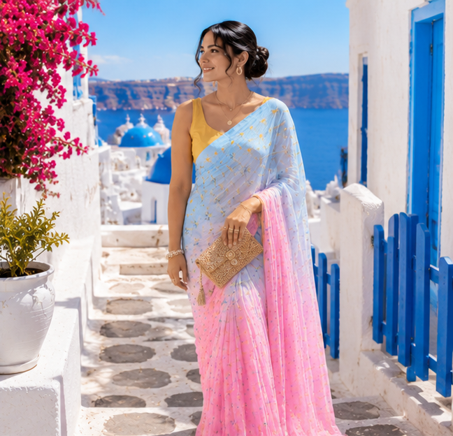 Lefko Roza Mist Saree