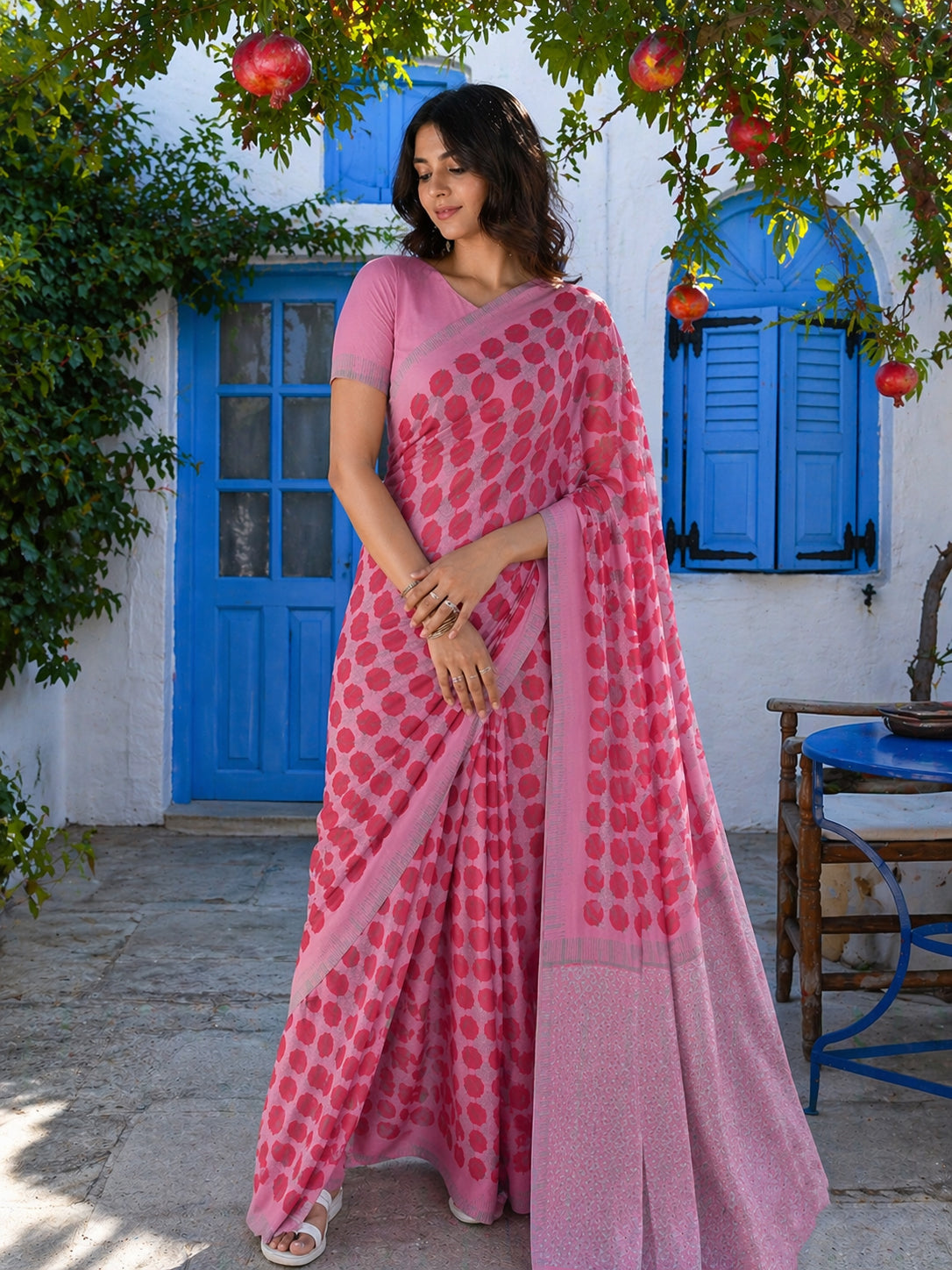 Rodon Pomegranate Saree