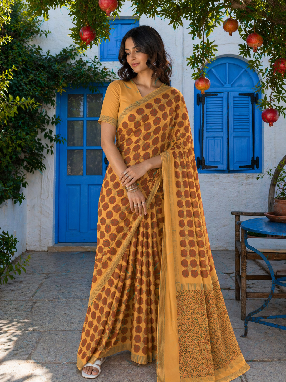 Kitrino Pomegranate Saree
